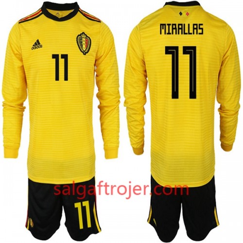 Belgien Fodboldtrøjer MIRALLAS 11 Børn Udebanesæt VM 2018 Langærmet Belgien Fodboldtrøjer MIRALLAS 11 Børn Udebanesæt VM 2018 Langærmet